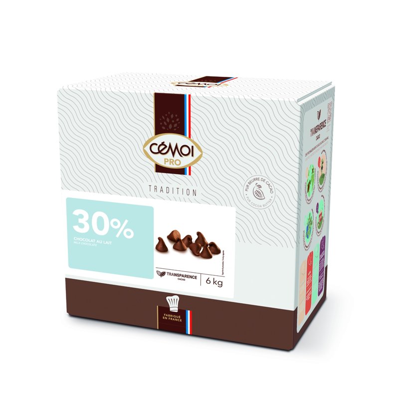 Шоколад с мляко термостабилен капки 30% TRADITION 6kg 18364 Cemoi