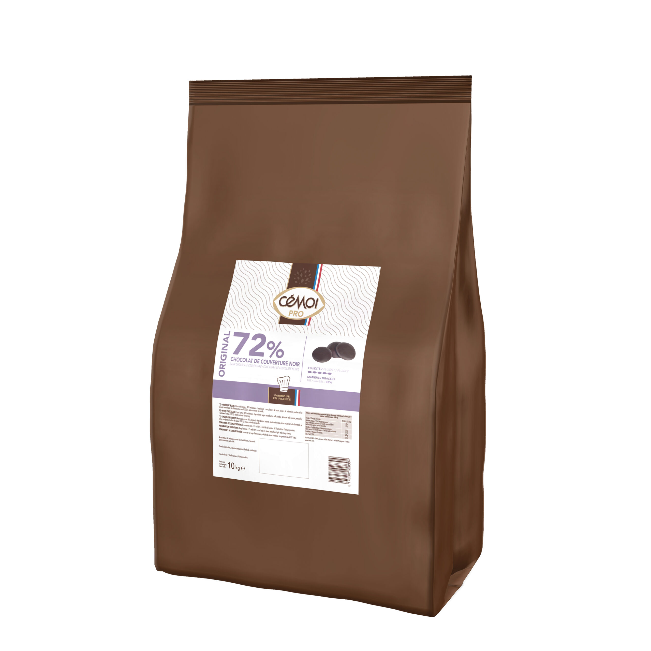 Тъмен шоколад 72% Original 10 кг 16106 Cemoi
