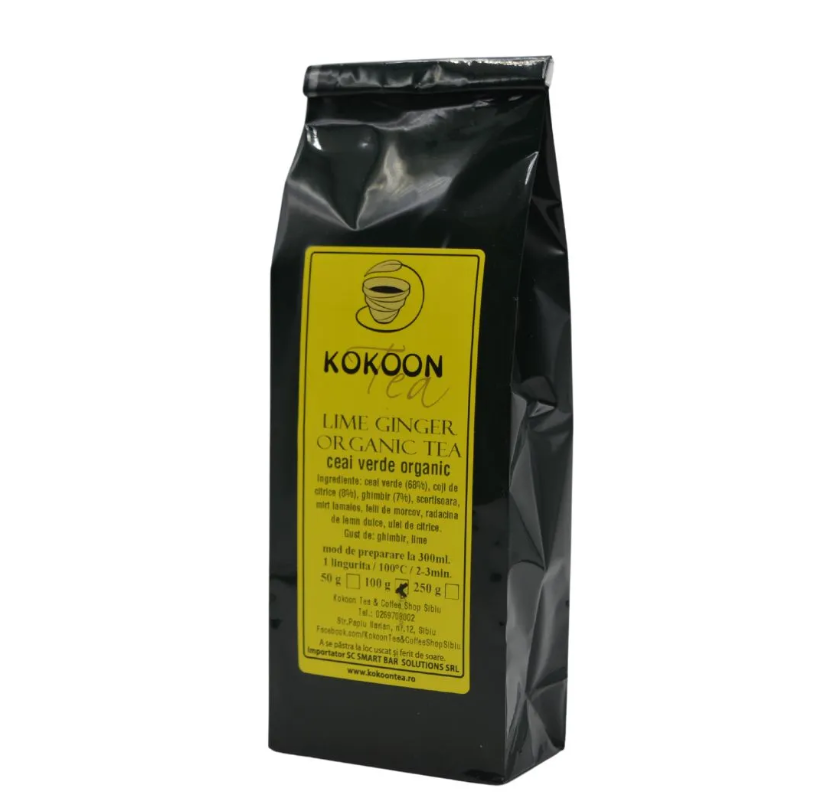 Зелен чай kokoon tea lime ginger organic, 100 g