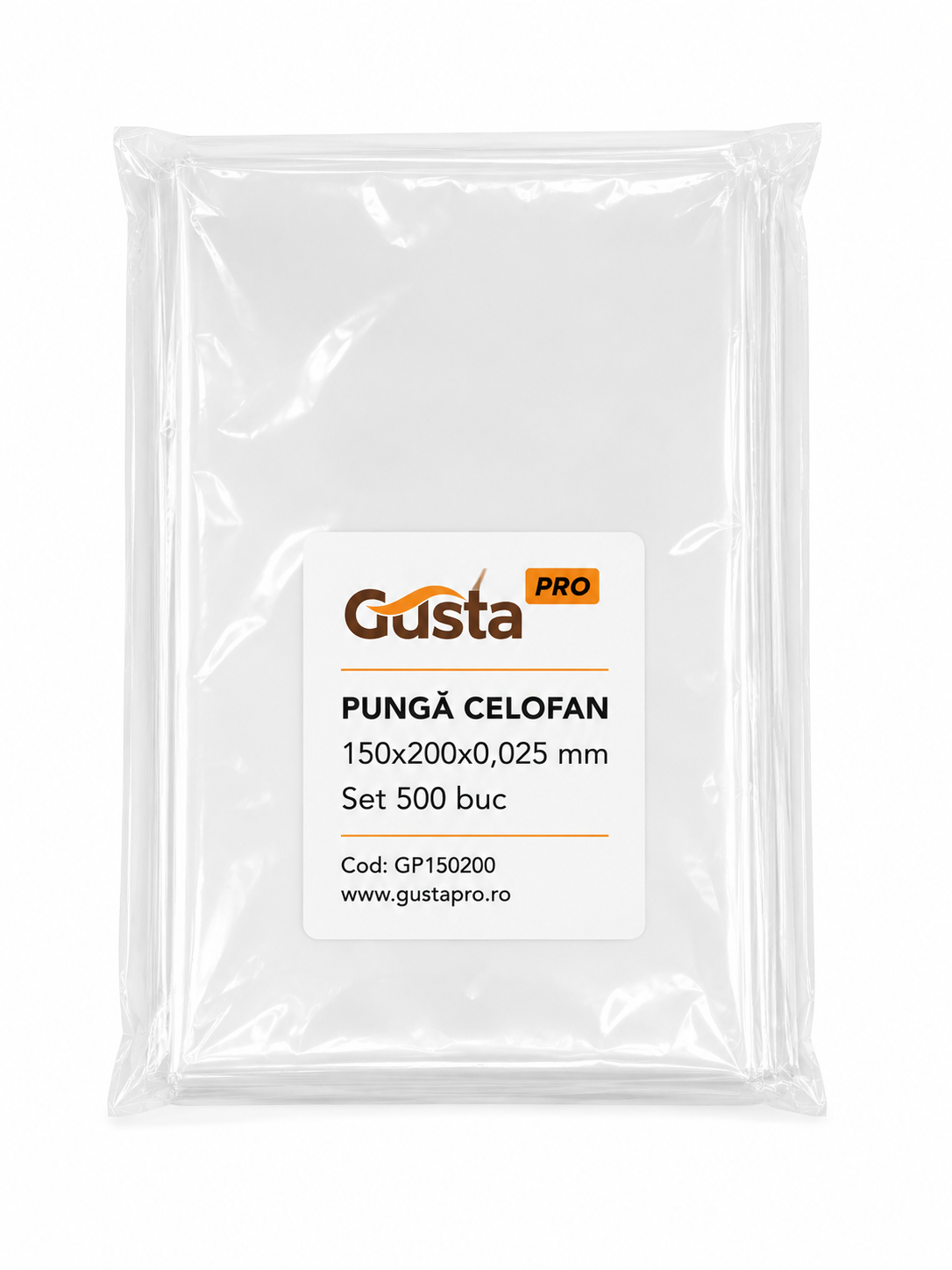 Целофанова торбичка 150x200x0,025 мм, комплект 500 бр. Gusta Pro