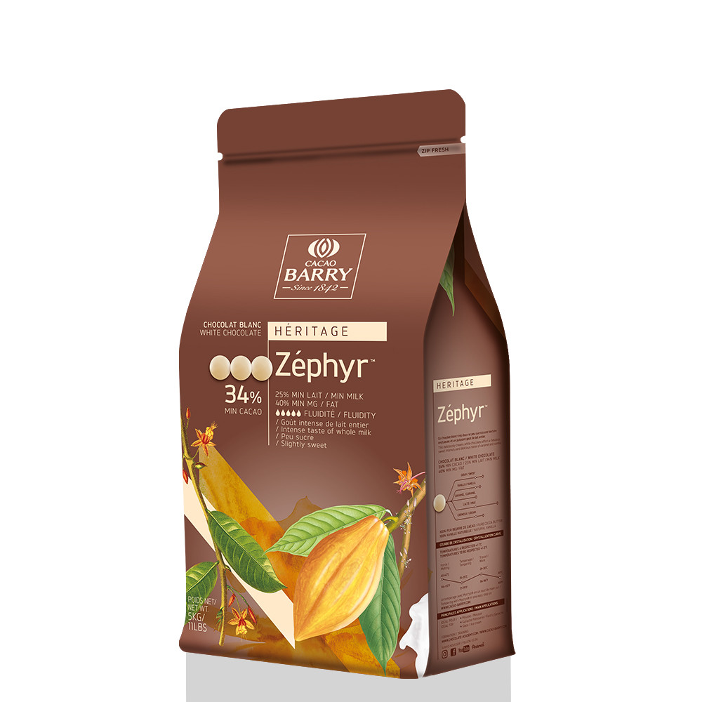 ZEPHYR 5kg white chocolate drops CHK-N34ZEPH-E4-U72 BARRY