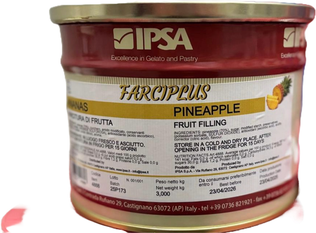 Пълнеж с парчета ананас 70% FARCIPLUS, 3 kg, 4888 Ipsa