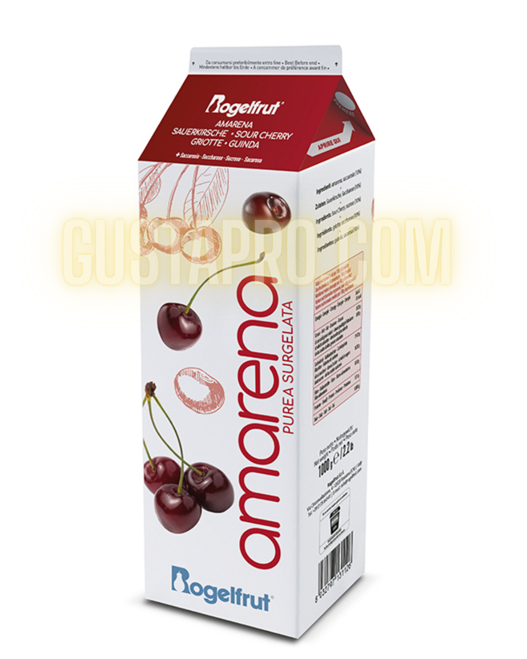 Piure de visine congelat indulcit, 1 kg Rogelfrut