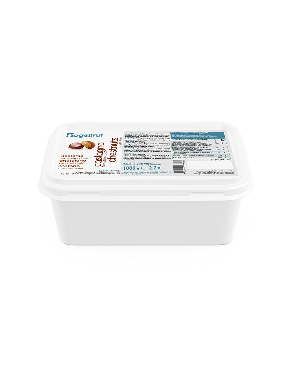 Piure de castane indulcit congelat, 1 kg Rogelfrut