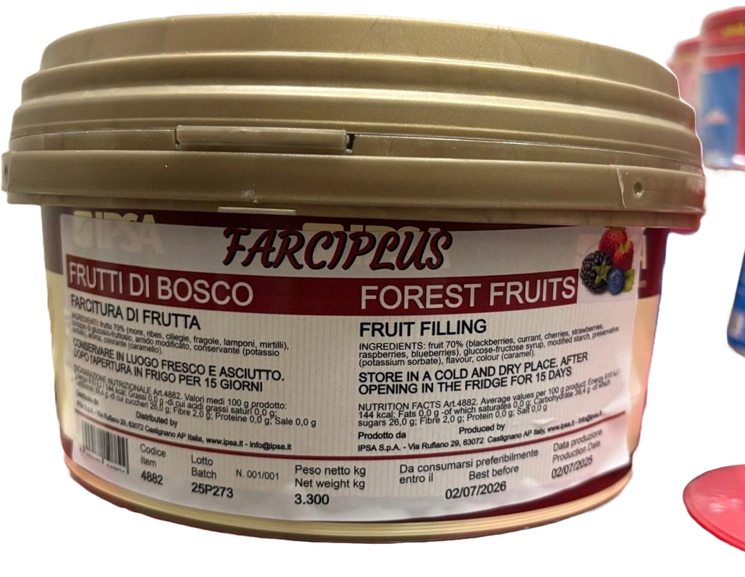Плодов пълнеж с горски плодове 70% FARCIPLUS, 3,3kg, 4882 Ipsa