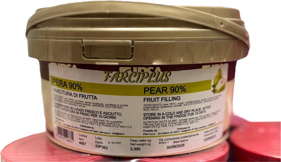 Плодов пълнеж с парчета круша 90% FARCIPLUS, 3,3kg, 4687 Ipsa