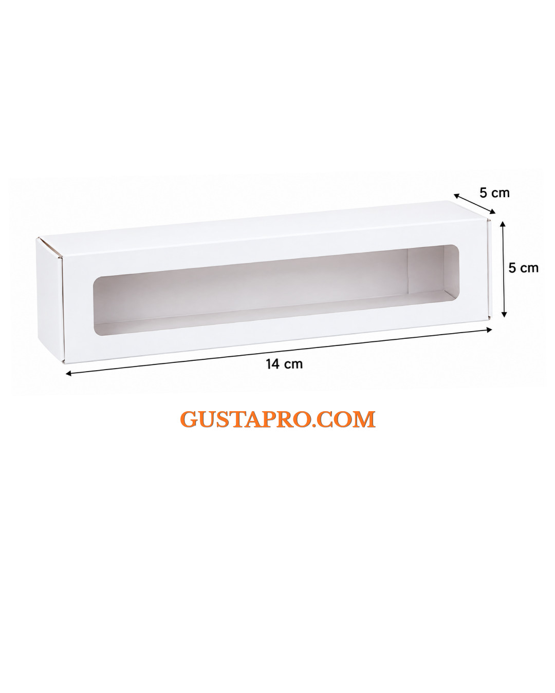 Бяла кутия за френски макарони, 14 × 5 × 5 см Gustapro
