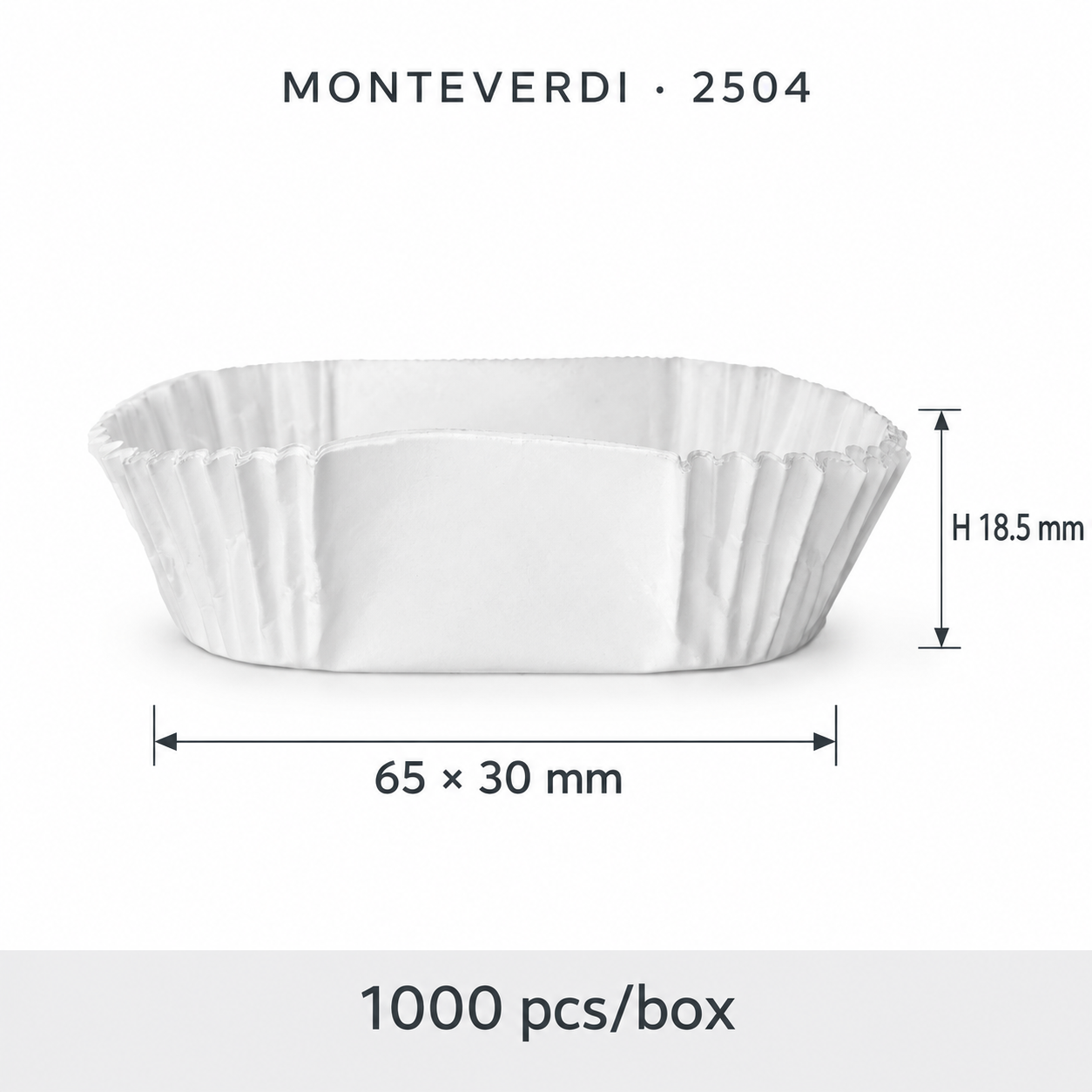 Chese din hartie ovale albe 30x65x18,5mm 1000buc/cut 2504 Monteverdi
