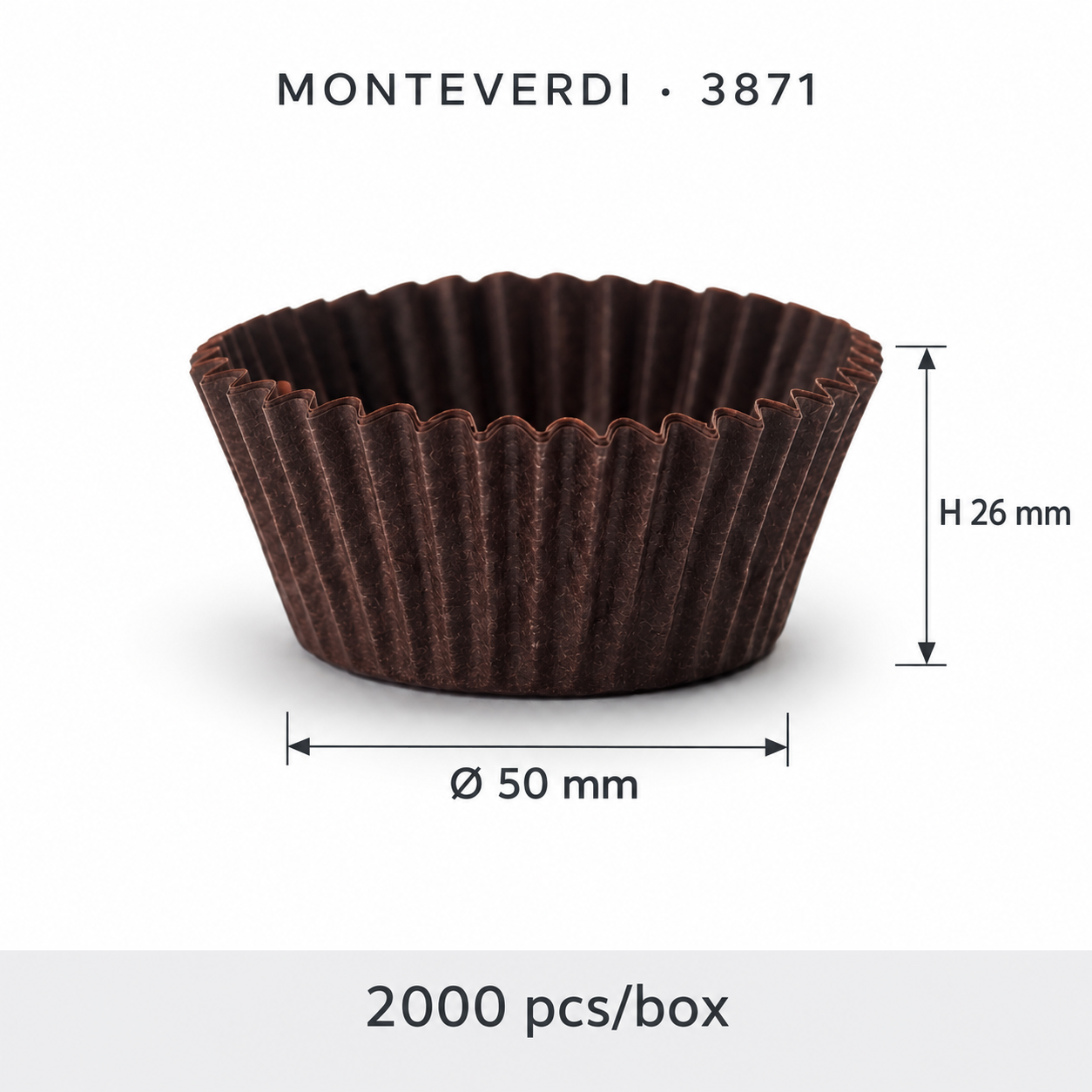 Chese din hartie rotunde maro 50x26mm 2000buc/cut 3871 Monteverdi