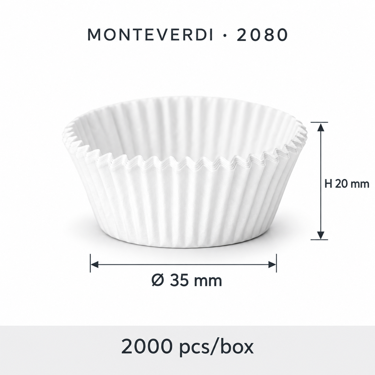 Chese din hartie rotunde albe 35x20mm 2000buc/cut 2080 Monteverdi