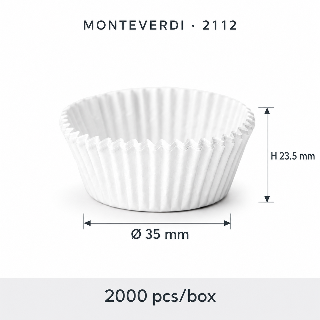 Forme hartie briosa albe, 35x23,5mm, 2000 buc/cut, cod 2112 Monteverdi