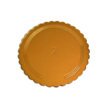 Кръгла златна картонена подложка вълнообразна D 24 см 25 бр. 3CA2308824_BND