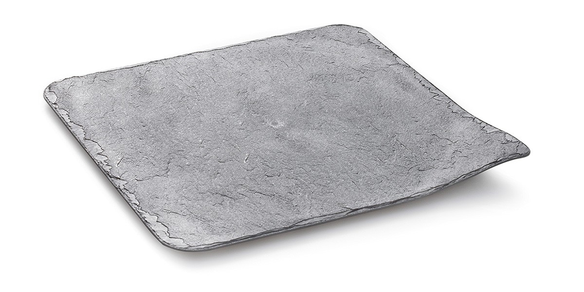 Пластмасово сиво плато за сервиране, квадратно 24x24 мм ACS